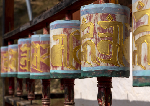 Prayer wheels, Paro, Drakarpo, Bhutan