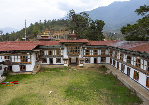 Nyenzer Lhakhang courtyard, Thedtsho Gewog, Wangdue Phodrang, Bhutan
