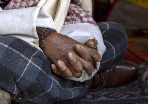 Bhutanese old man hands, Bumthang, Ura, Bhutan