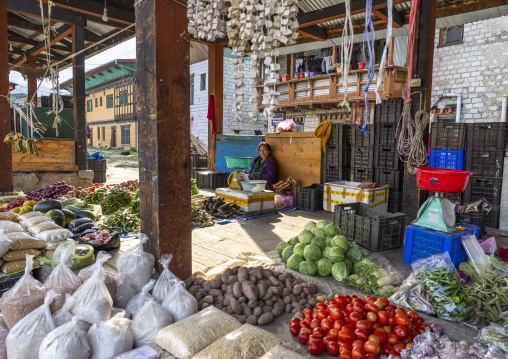 Fruits and vegetables market, Chhoekhor Gewog, Bumthang, Bhutan