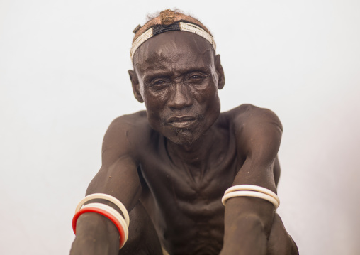Karo tribe man portrait, Omo valley, Korcho, Ethiopia