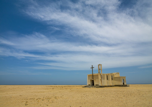 Old portuguese church in the desert, Namibe province, Tombwa, Angola