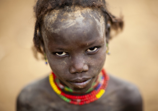 Young Dassanech girl portrait, Omo valley, Omorate, Ethiopia