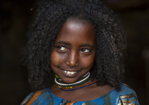Portrait of a Borana tribe girl, Oromia, Olaraba, Ethiopia