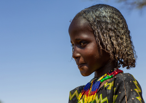 Borana tribe girl with butter on her hair, Oromia, Yabelo, Ethiopia