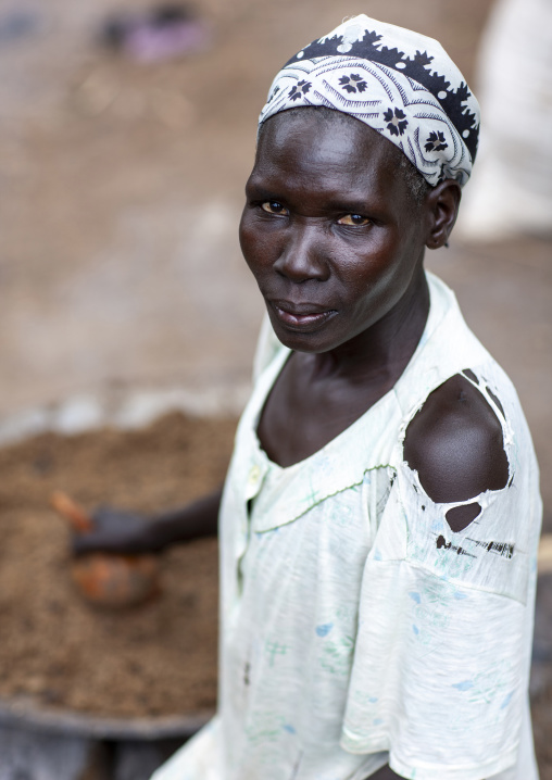 Anuak tribe woman portrait, Dima, Gambela province, Ethiopia