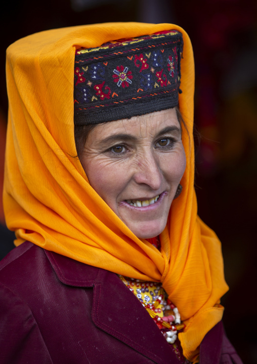 Portrait of a tajik woman, Xinjiang Uyghur Autonomous Region, Tashkurgan, China