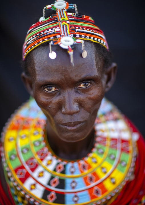 Portrait of an el molo tribeswoman, Turkana lake, Loiyangalani, Kenya