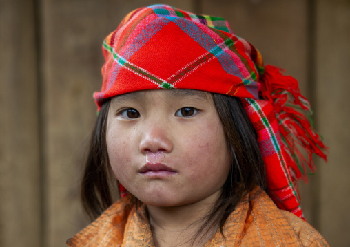 Young flower Hmong girl with a headscarf, Lao Cai province, Sapa, Vietnam