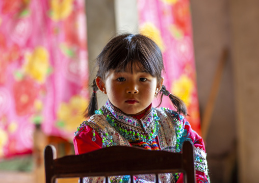 Portrait of a Giay girl with plaits, Lao Cai province, Sapa, Vietnam