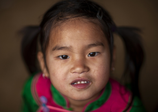 Portrait of a Giay girl with plaits, Lao Cai province, Sapa, Vietnam