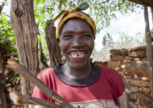 Portrait of a konso tribe woman, Konso, Omo valley, Ethiopia