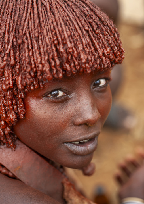 Hamer tribe woman portrait, Omo valley, Turmi, Ethiopia
