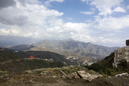 Mountain landscape with village, Jazan province, ddayer, Saudi A