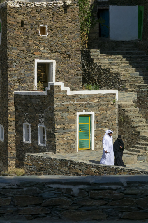 Traditional stone houses in the old village, Asir province, Rija
