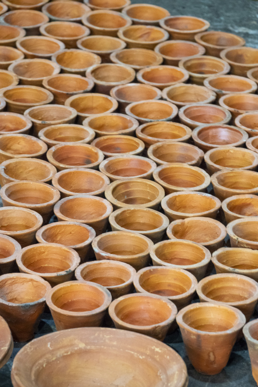 Clay pots used to make traditional yogurt, Rajshahi Division, Bogura, Bangladesh