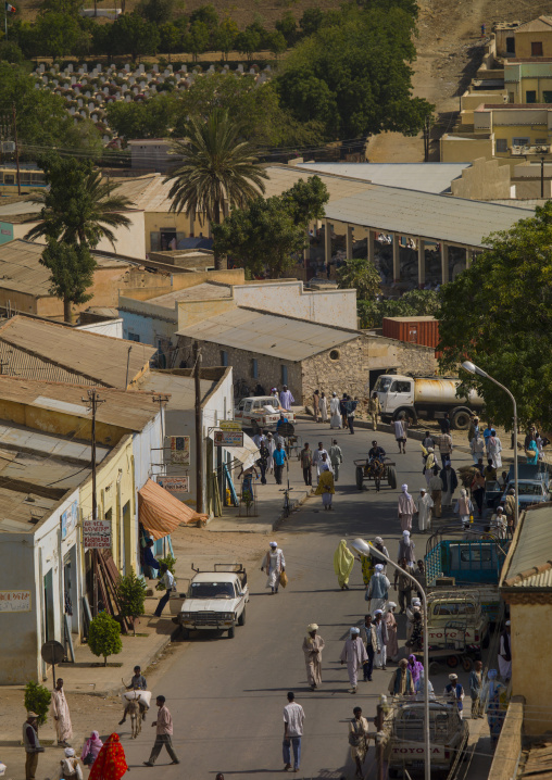 High angle view of the city center, Anseba, Keren, Eritrea