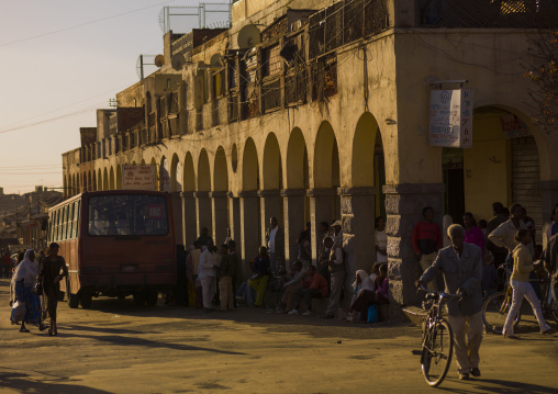 Arcades in the city center, Central Region, Asmara, Eritrea