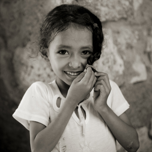 Portrait of a shy eritrean girl, Northern Red Sea, Massawa, Eritrea