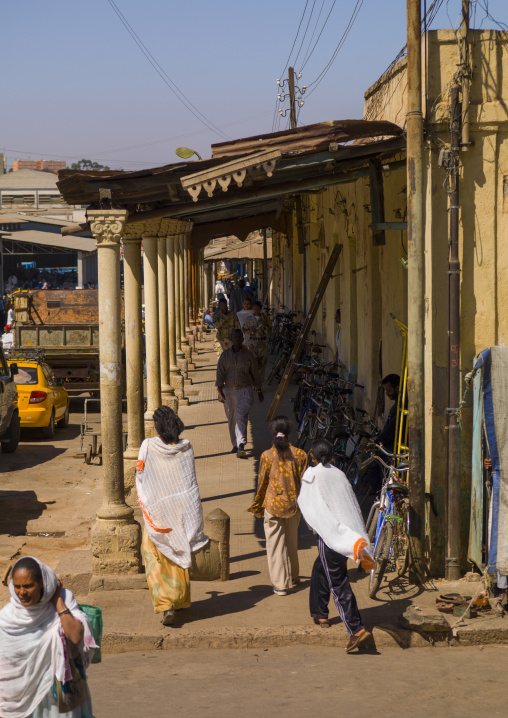 Arcades in in the city center, Central Region, Asmara, Eritrea