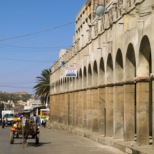 Arcades in the market area, Central Region, Asmara, Eritrea