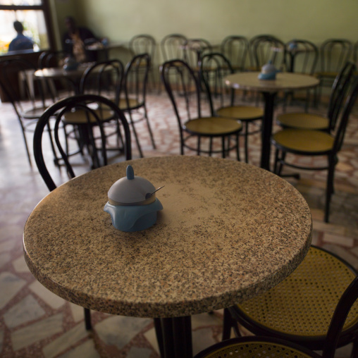 Chairs and tables in a bar, Central Region, Asmara, Eritrea