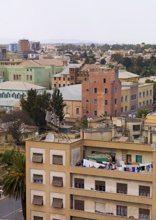 High angle view of the town, Central Region, Asmara, Eritrea