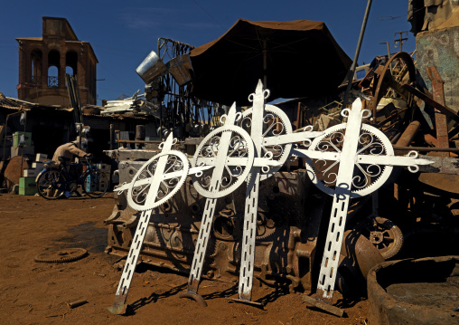 Orthodox crosses in Medebar metal market, Central Region, Asmara, Eritrea
