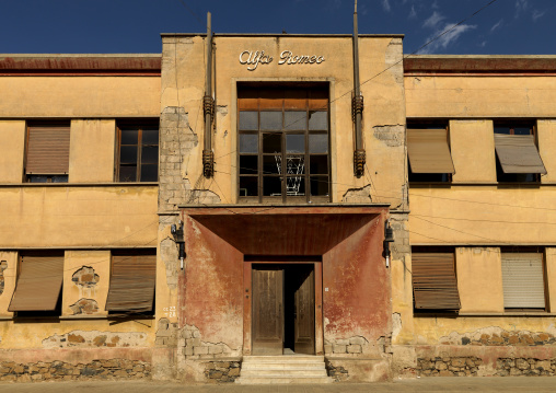 Old italian Alfa romeo building, Central Region, Asmara, Eritrea