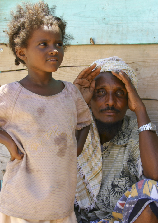 Afar tribe father and daughter, Northern Red Sea, Thio, Eritrea