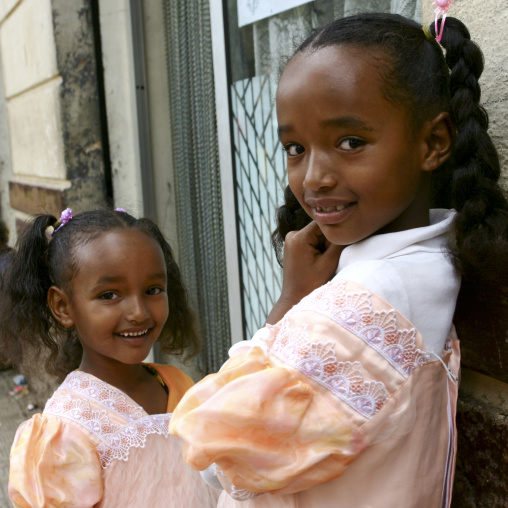 Eritrean sisters in the street, Central Region, Asmara, Eritrea