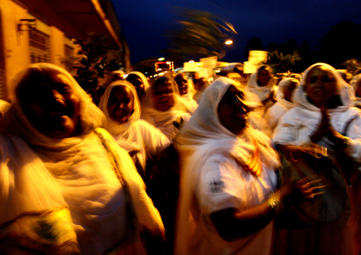 Eritrean women in the street for National day celebration, Central Region, Asmara, Eritrea