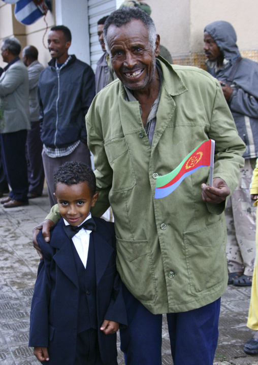 Eritrean father and son on national day, Central Region, Asmara, Eritrea