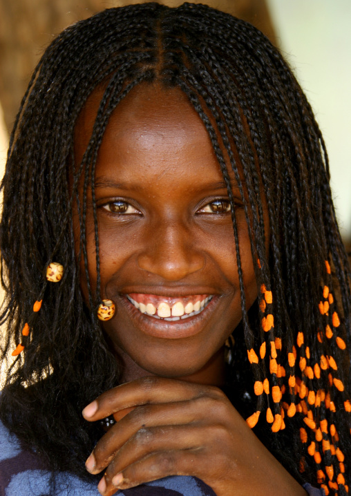Smiling Kunama tribe girl with dreadlocks, Gash-Barka Region, Barentu, Eritrea