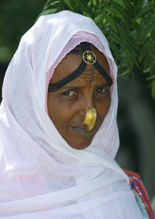 Eritrean woman with nose ring, Anseba, Keren, Eritrea
