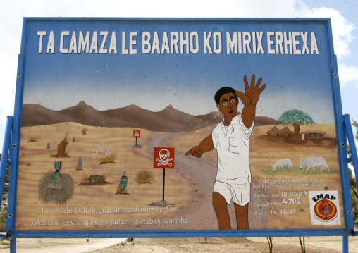 Mine action program billboard, Debub, Senafe, Eritrea