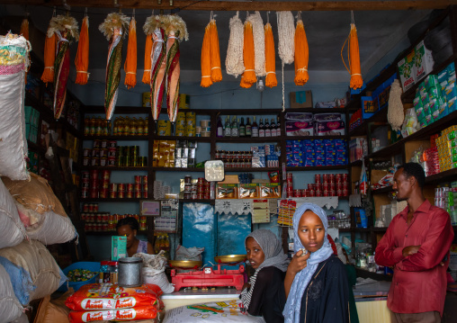 Eritrean people in a local shop, Semien-Keih-Bahri, Keren, Eritrea