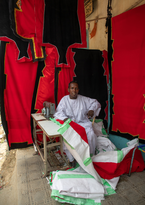 Mulsim eritrean tailor in the market, Semien-Keih-Bahri, Keren, Eritrea