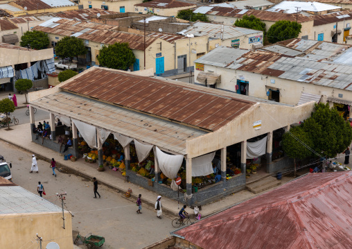 High angle view of the market, Semien-Keih-Bahri, Keren, Eritrea