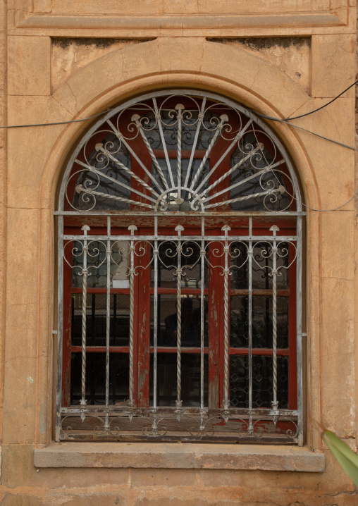 Window of old opera house from the italian colonial times, Central region, Asmara, Eritrea