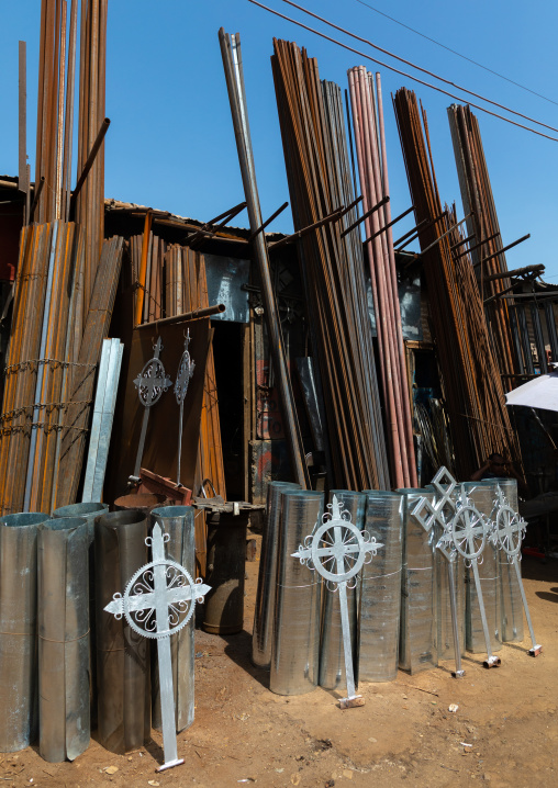 Crosses in Medebar metal market, Central region, Asmara, Eritrea