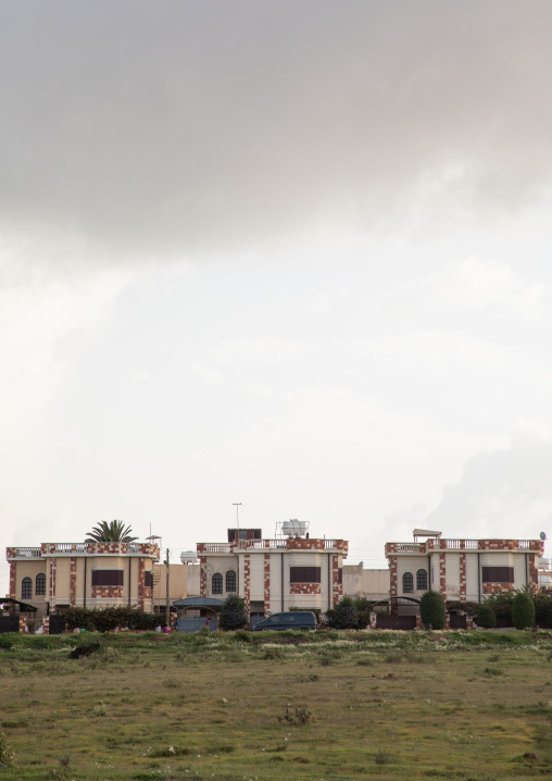 Luxury villas for the war heroes in front of the tank graveyard, Central region, Asmara, Eritrea
