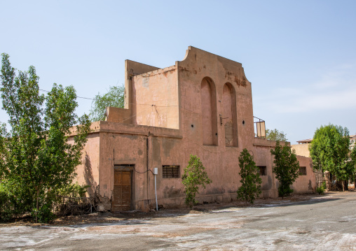 Old italian cinema in ruins now used as a house, Northern Red Sea, Massawa, Eritrea