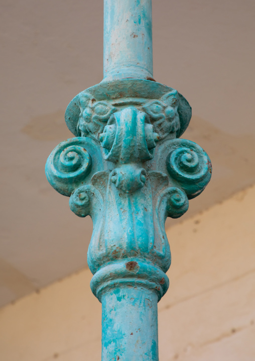 Metalic column on an old italian colonial building, Northern Red Sea, Massawa, Eritrea