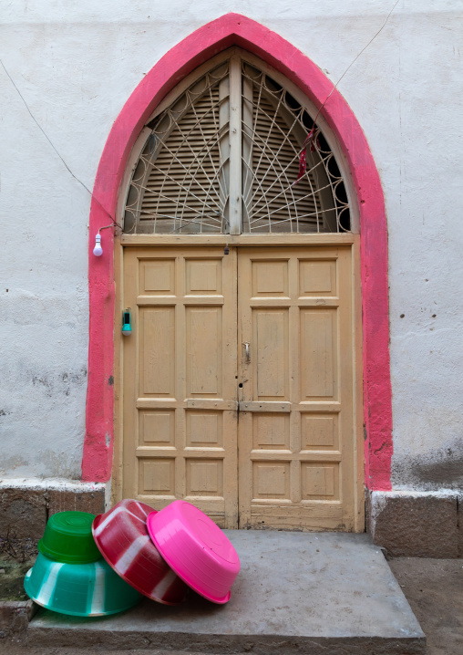 Metal door with an arabic shape, Northern Red Sea, Massawa, Eritrea