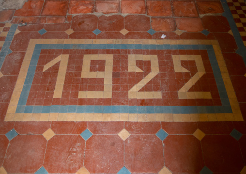 Colorful italian tiles in an old building from 1922, Central region, Asmara, Eritrea