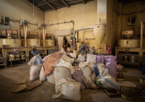 Bags in a flour mill, Central region, Asmara, Eritrea