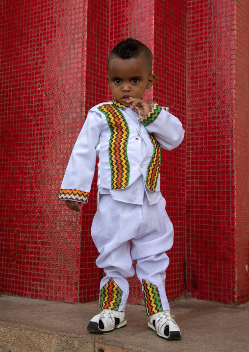 Eritrean child in enda mariam orthodox cathedral, Central region, Asmara, Eritrea