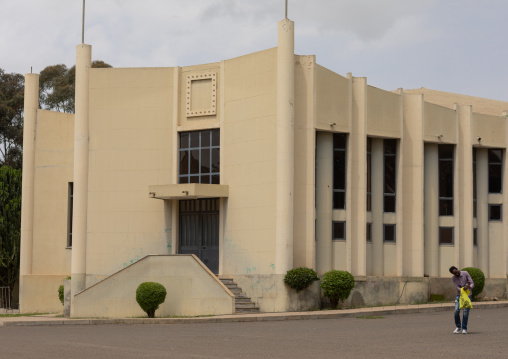 Exterior of old art deco style building at expo from the italian colonial times, Central region, Asmara, Eritrea