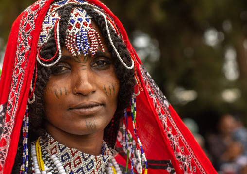 Afar tribe woman during expo festival, Central region, Asmara, Eritrea